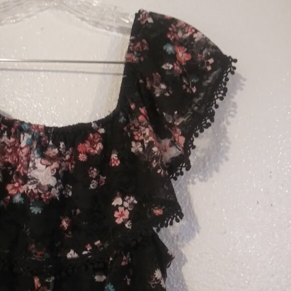 No Boundaries women's size XXL (2XL) 19 black multicolored floral dress - Picture 6 of 15